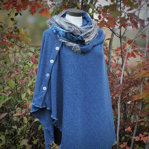 Knit Button Shawl with Pewter Buttons New 2025 Colours!