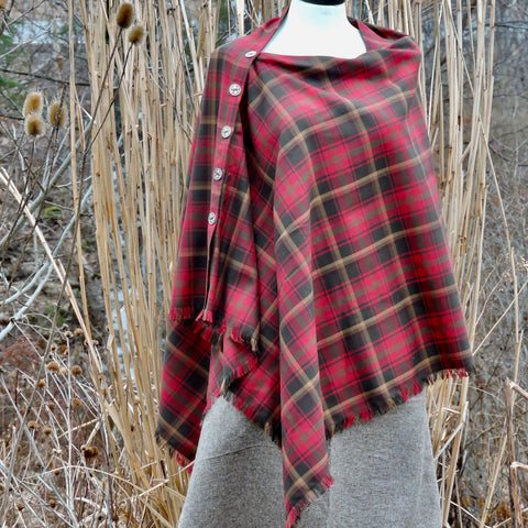 Oh Canada Button Shawl