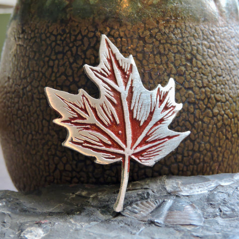 Maple Leaf Drop Brooch