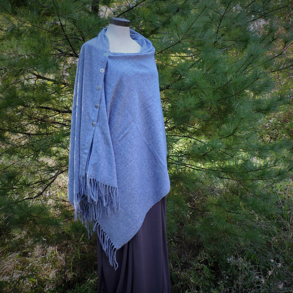 Button Shawl~Cashmere Blend solid colours