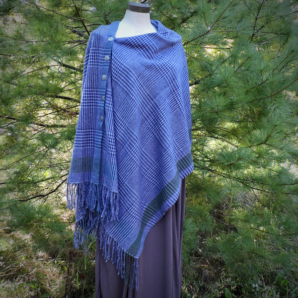 Button Shawl~Cashmere Blend Plaids