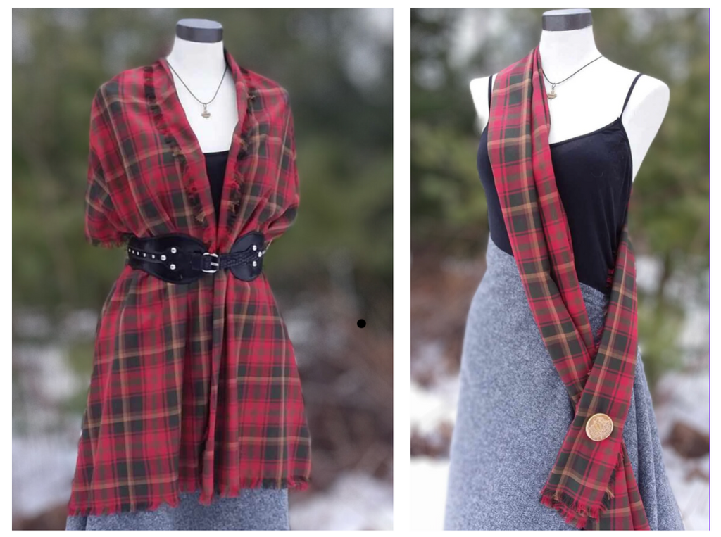 Maple Leaf Tartan Blanket Scarf