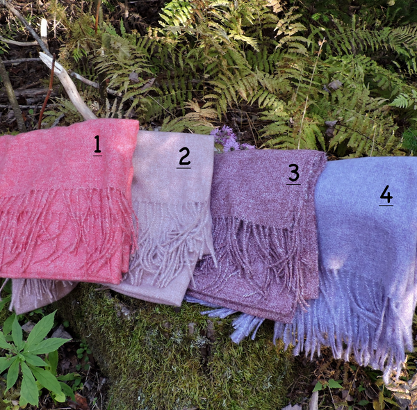 Button Shawl~Cashmere Blend solid colours