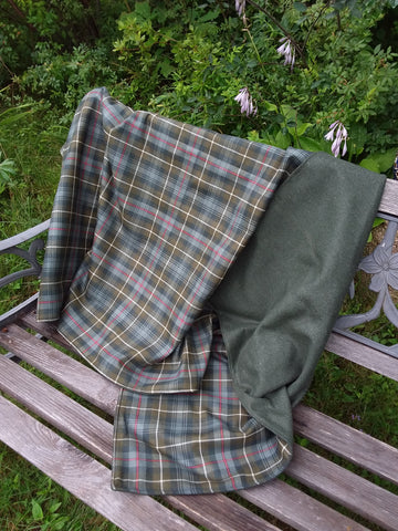 Wool Lined Throw Blanket~Poly/viscose tartan