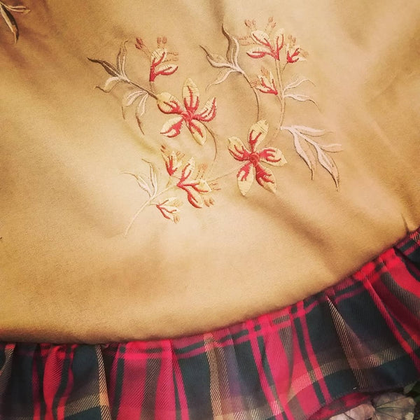 Victorian Tree Skirt with Tartan Ruffle