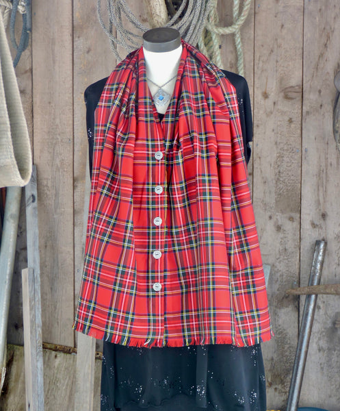 Button Shawl~Tartan