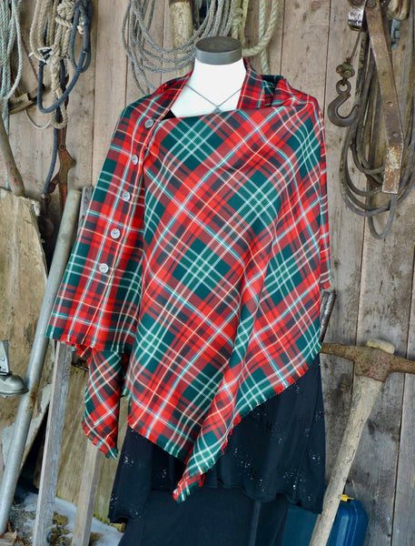 Button Shawl~Tartan