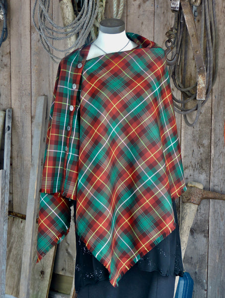 Button Shawl~Tartan