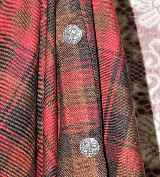 Tartan Button Shawl