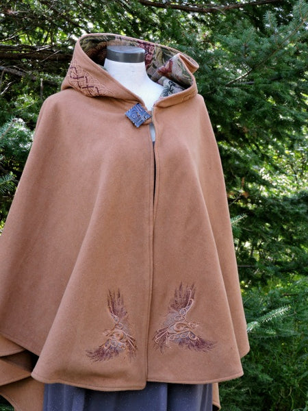 Celtic Cape Raven Cape Embroidered Cape