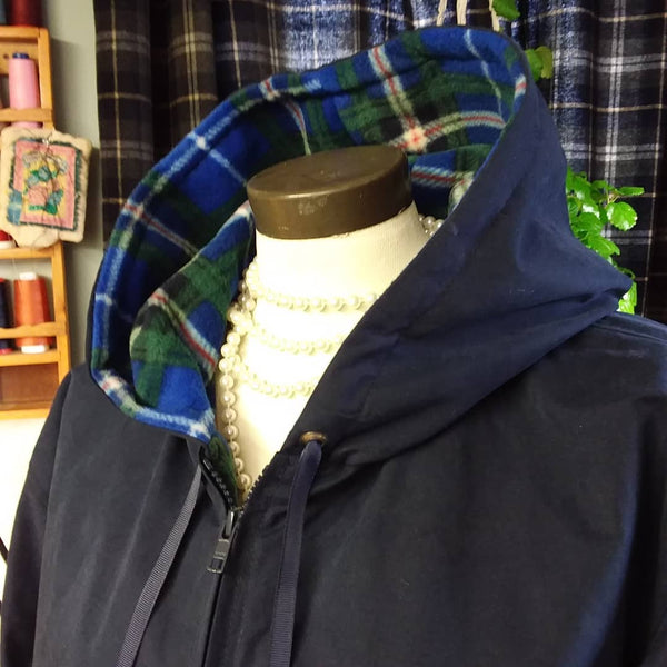 Fleece Tartan Lined Rain Jacket