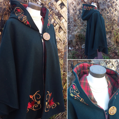 Maple Leaf Arran Hooded Cape