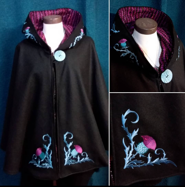 Thistles Arran Hooded Cape